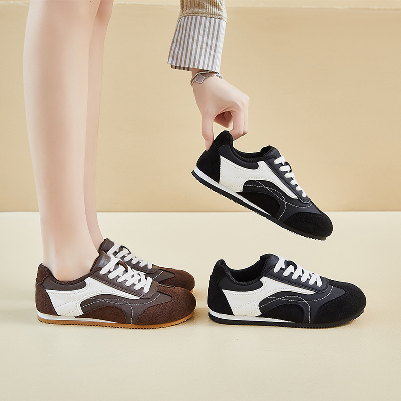 Women'S Shoes Running Sports - Women's leather sports shoes, thick soled