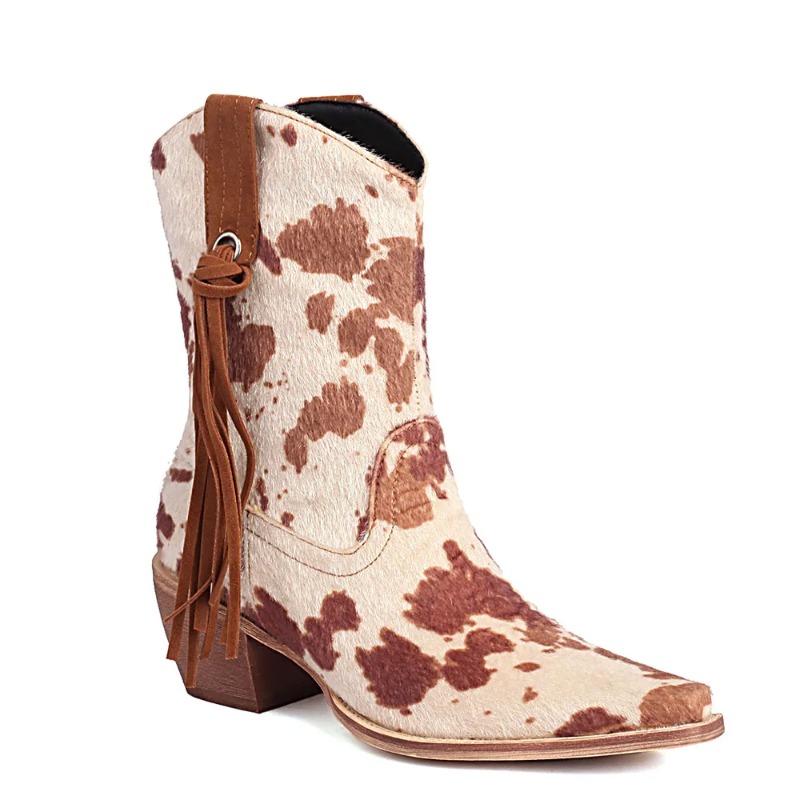Women'S Shoes Big Feet - New Vintage Pointy Toe Horsehair Cowboy