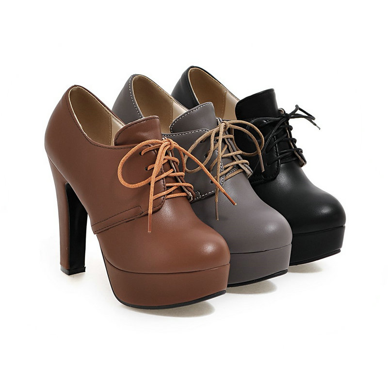 Round Toe Brown Black Gray Lac - Women'S Shoes Big Feet 评论和价格