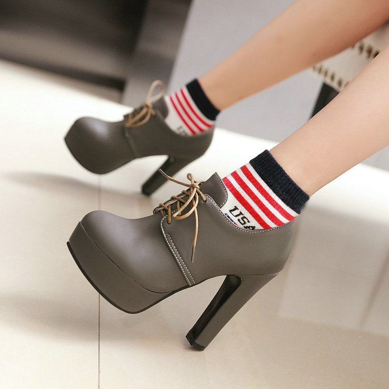 Round Toe Brown Black Gray Lac - Women'S Shoes Big Feet 评论和价格