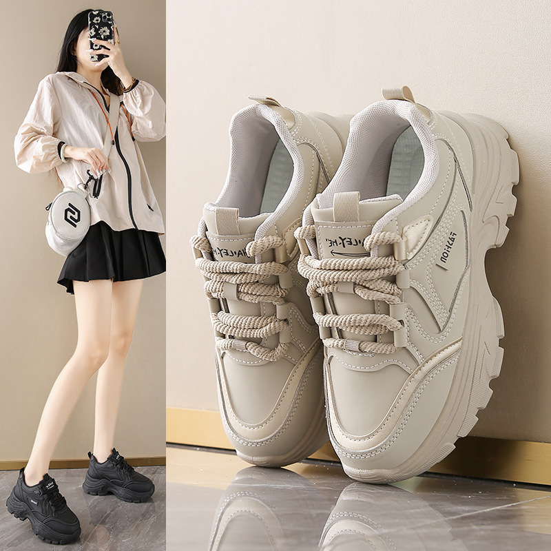 Women's Leather Low-Top Dad Sh - Women'S Shoes Running Sports 评论和价格