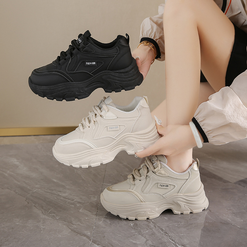 Women's Leather Low-Top Dad Sh - Women'S Shoes Running Sports 评论和价格