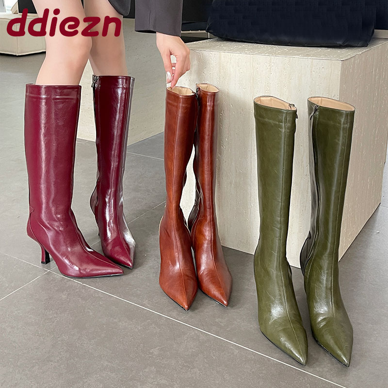 Fashion Pointed Toe Ladies Kne - Women'S Shoes Big Feet 评论和价格