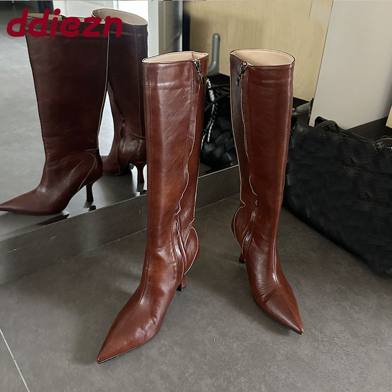 Fashion Pointed Toe Ladies Kne - Women'S Shoes Big Feet 评论和价格