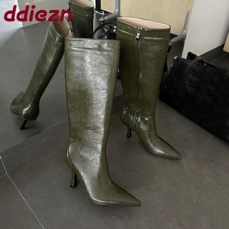 Fashion Pointed Toe Ladies Kne - Women'S Shoes Big Feet 评论和价格