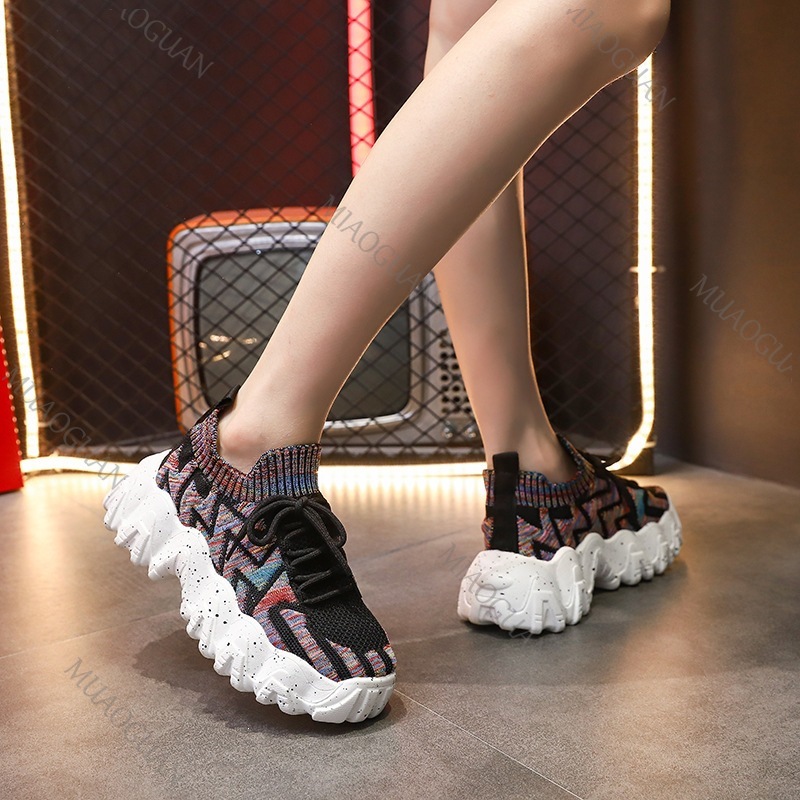 Women Chunky Sneakers Breathab - Women'S Shoes Running Sports 评论和价格