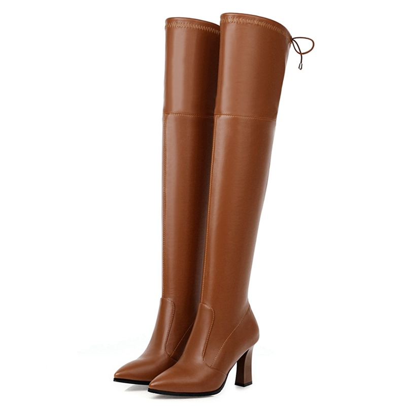 Elastic Thigh High Boots Women - Women'S Shoes Big Feet 评论和价格