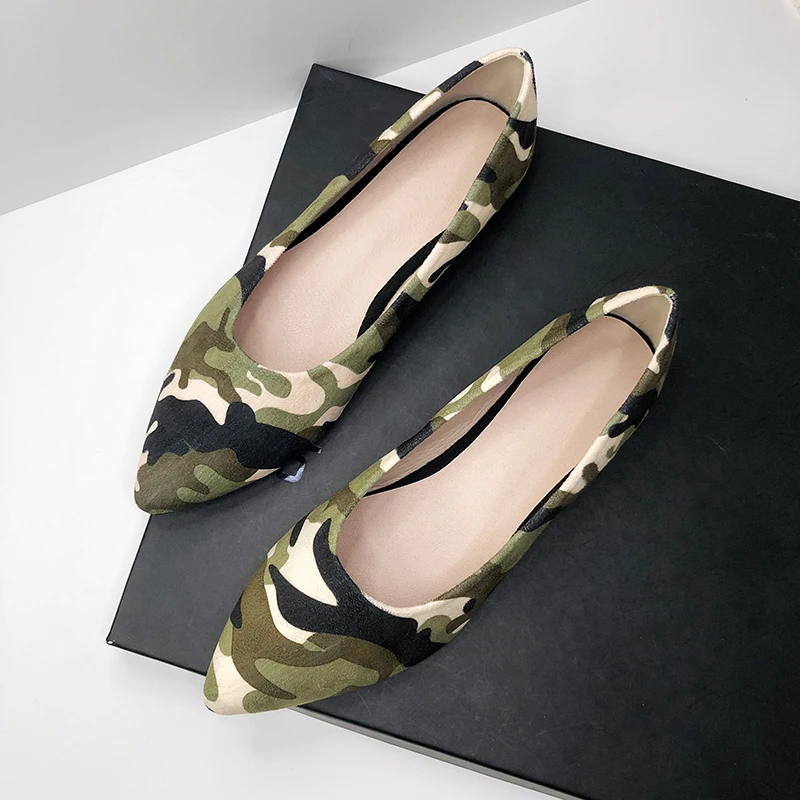 Lady Camouflage Bow Flats For  - Women'S Shoes For Wide Feet 评论和价格