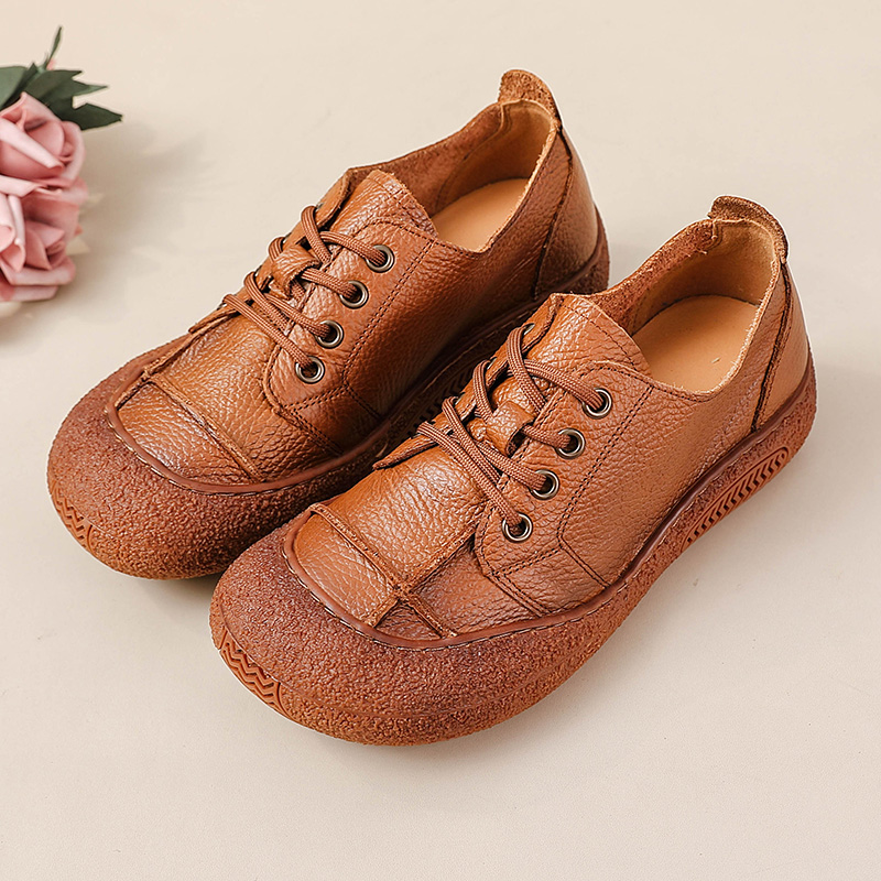 Retro genuine leather shoes fo - Women'S Shoes For Wide Feet 评论和价格