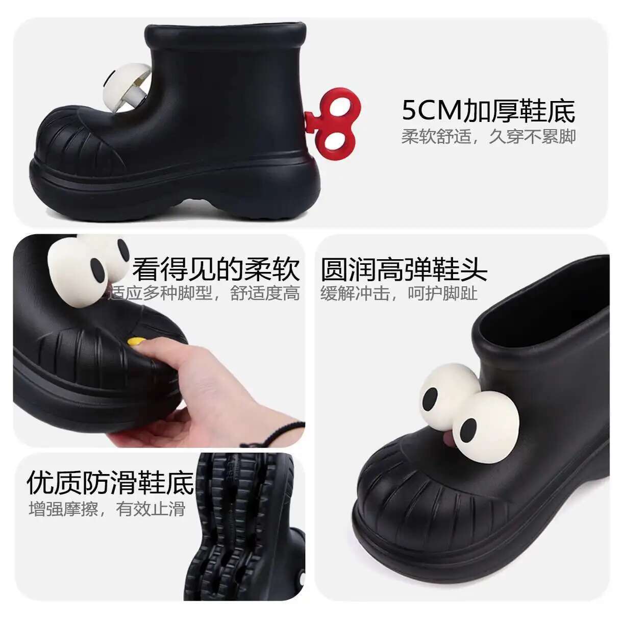 Women Rain Boots Round Toe Big - Women'S Shoes Big Feet 评论和价格